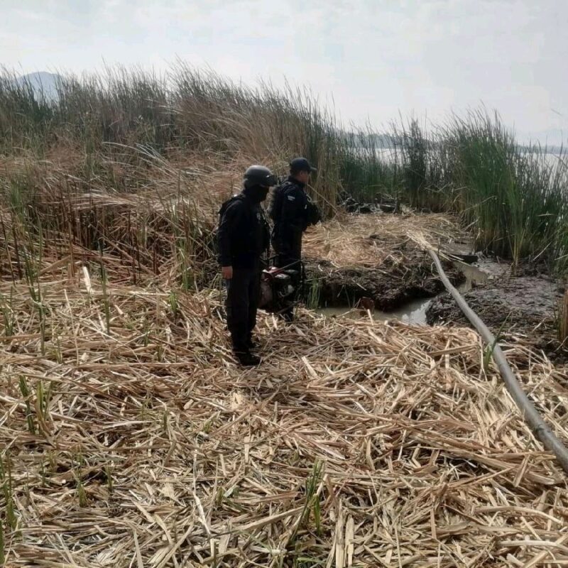 Decomisan bombas para extracción ilegal de agua del lago de Pátzcuaro
