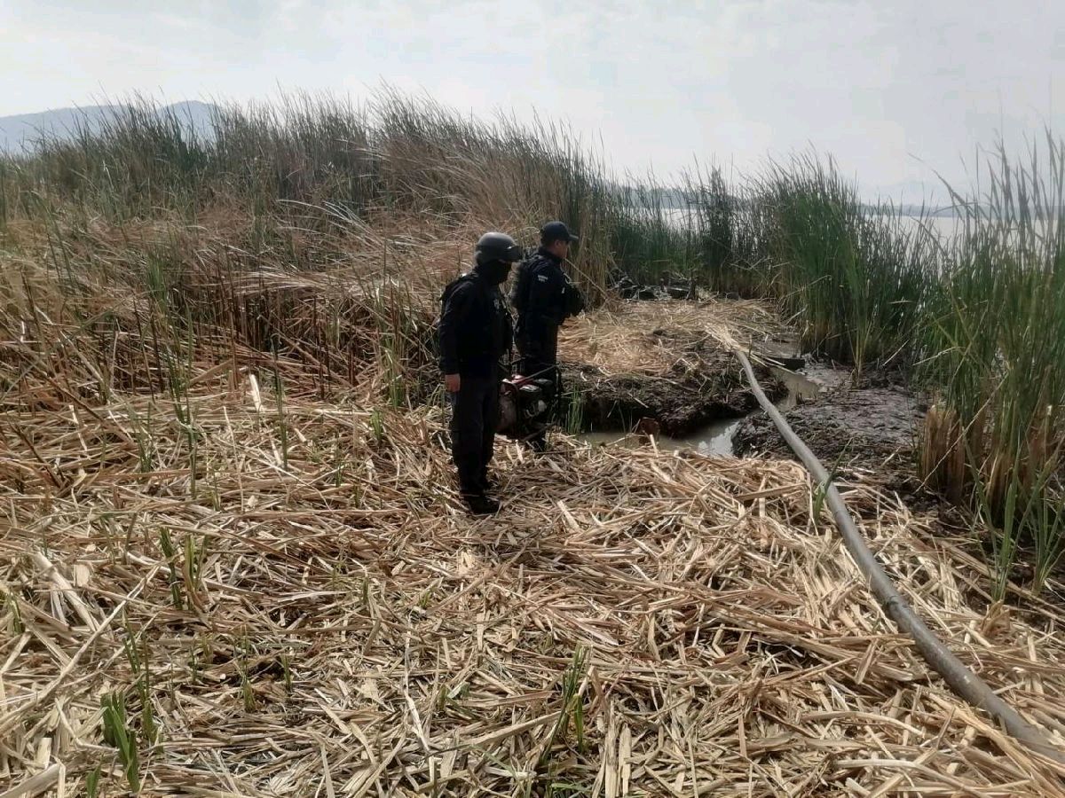 Decomisan bombas para extracción ilegal de agua del lago de Pátzcuaro
