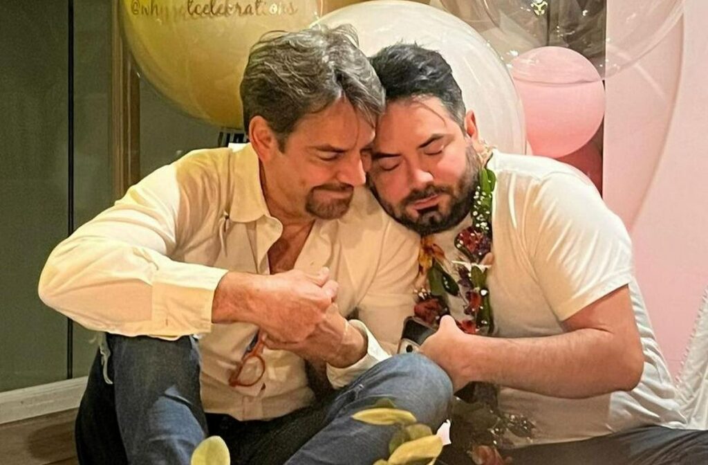 Eugenio y José Eduardo Derbez juntos en baby shower