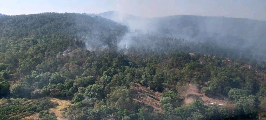 Incendio forestal en Ario de Rosales - aerea