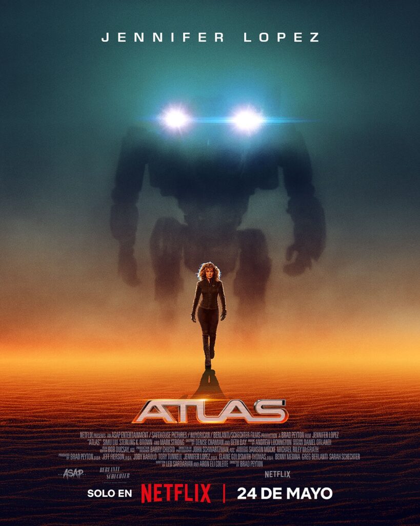 Jennifer López y Robots gigantes en Atlas: estreno en Netflix