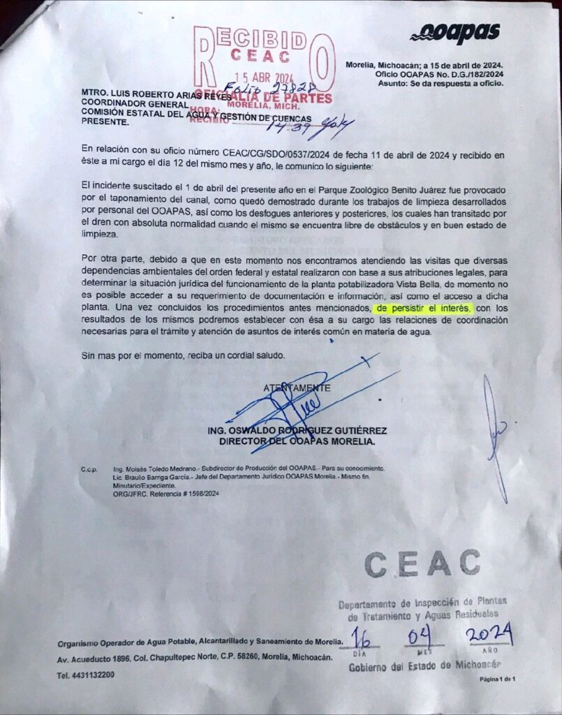 OOAPAS impide inspección a la CEAC