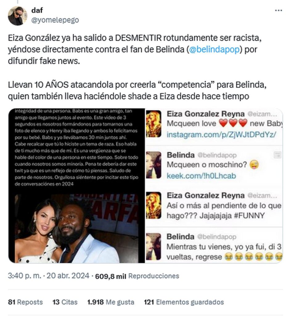 polémica eiza gonzález racismo belinda 1