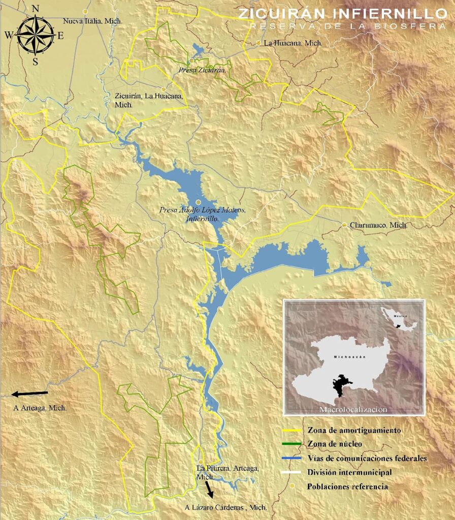 Reserva natural protegida más grande Michoacán - mapa