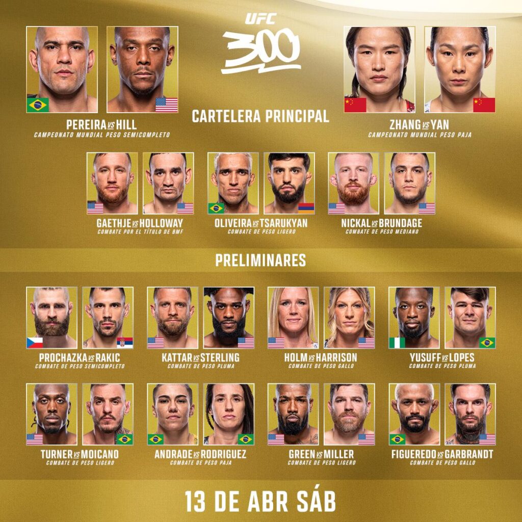 Sábado histórico en la UFC 300 - combates