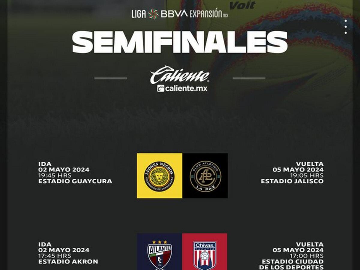Días y horarios de las semifinales de la Liga de Expansión