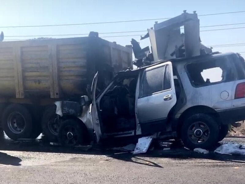 choque camioneta camión la piedad 1