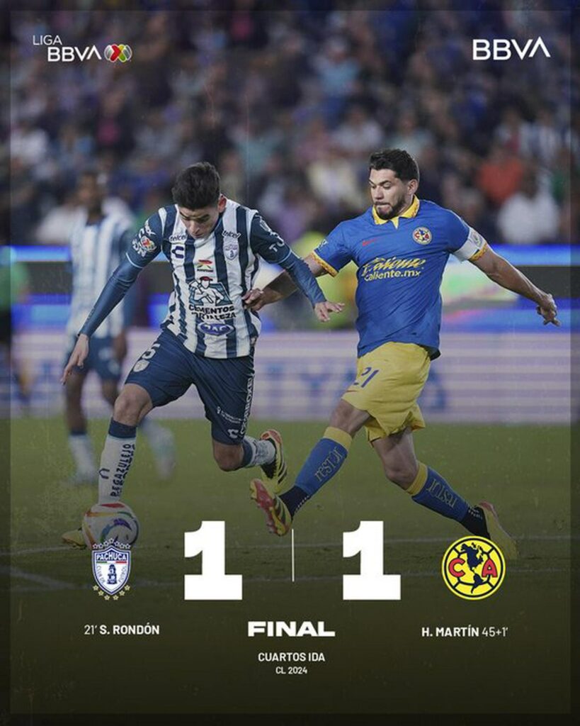 Empate entre el Pachuca y el Club América - marcador