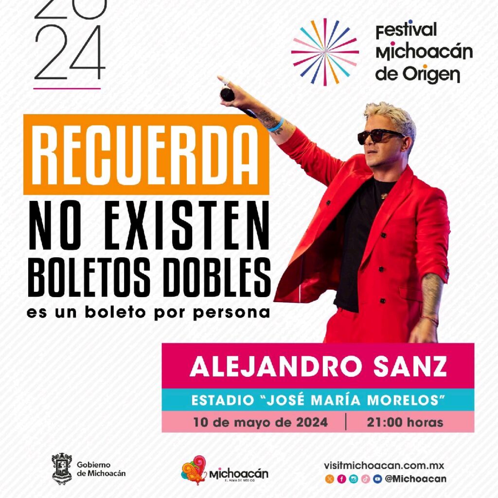 información importante boletos Alejandro Sanz - cartel