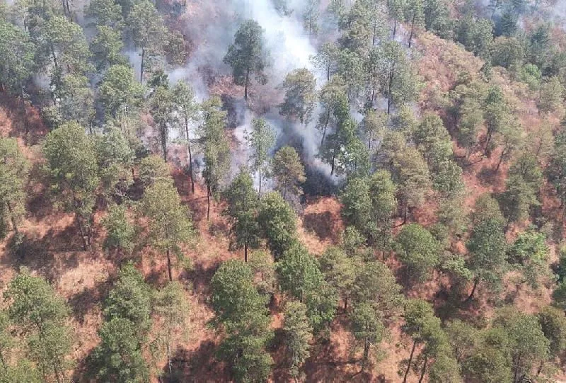 zinapécuaro helicóptero helibalde incendio forestal
