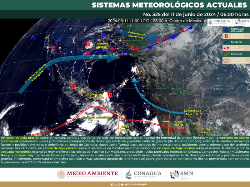 preven lluvias intensas en al menos 4 estados en México