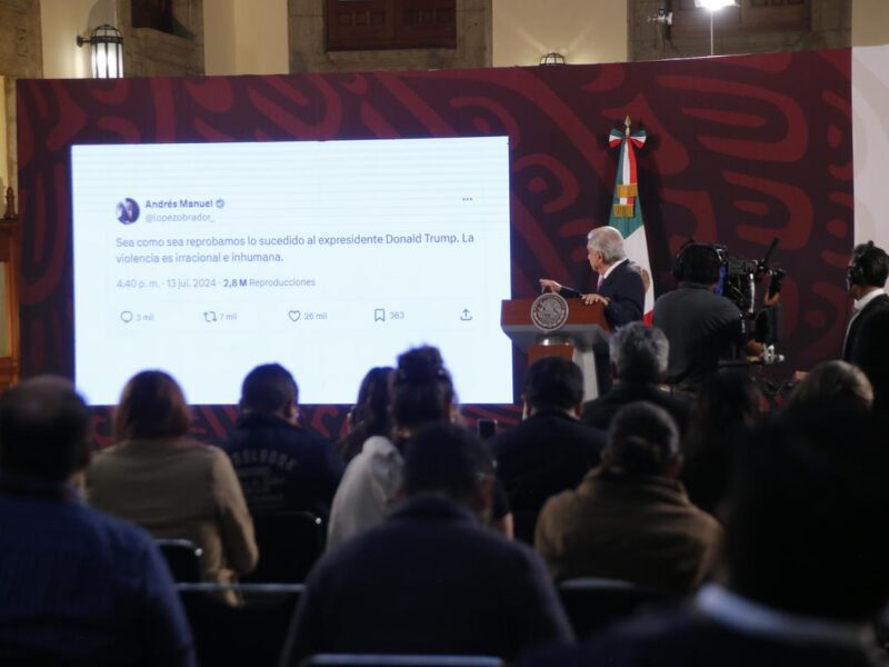AMLO condena atentado contra Donald Trump