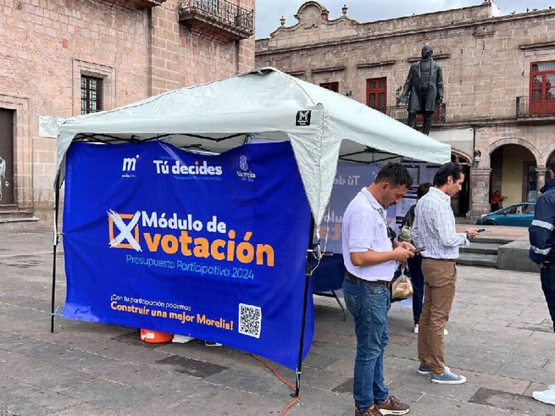 instalan módulos para votación de presupueso participativo de Morelia