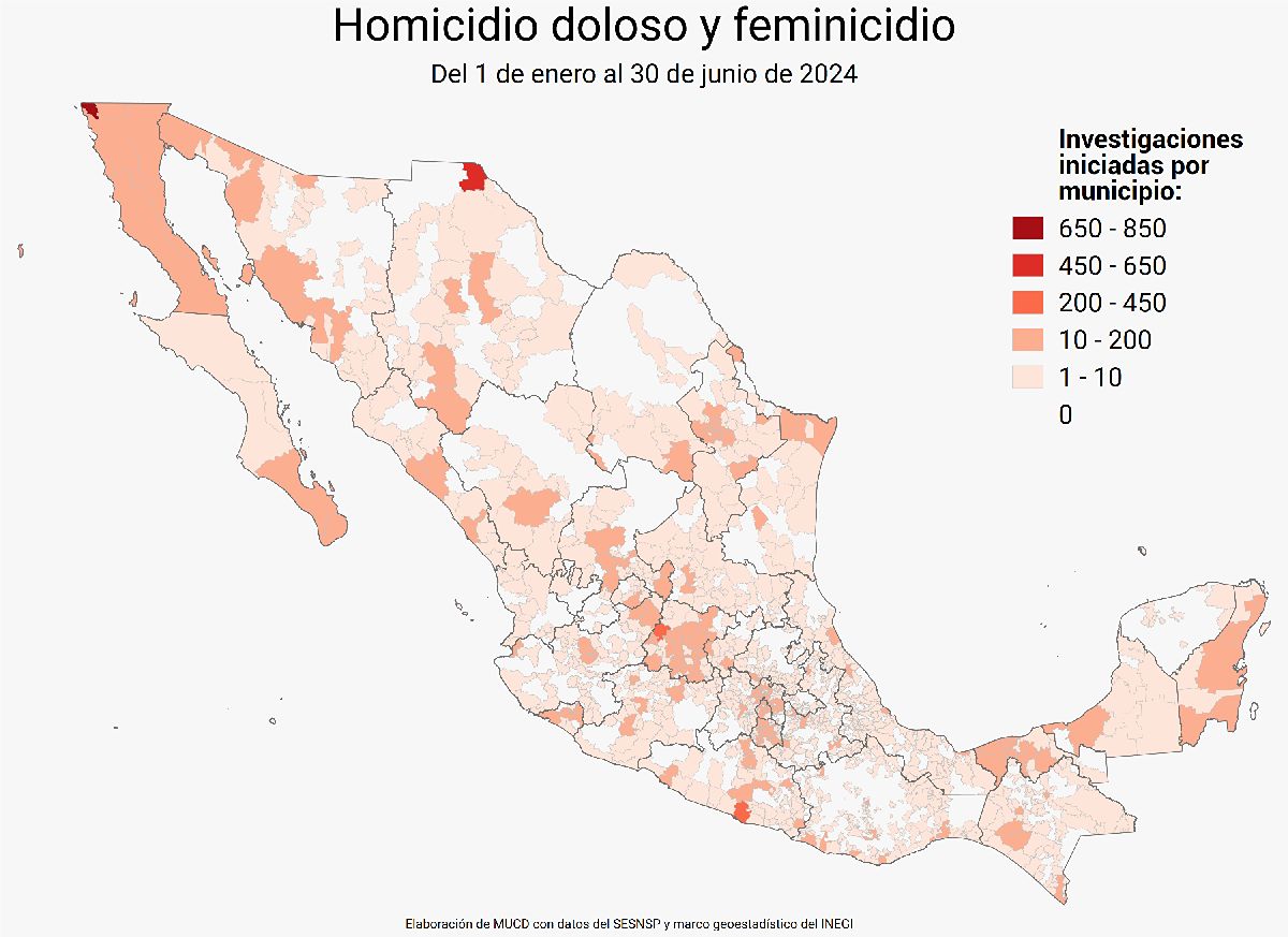 México suma 85 homicidios al día en 2024