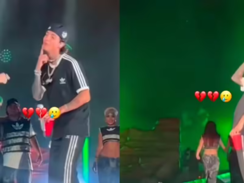 Natanael Cano pide beso a Belinda en concierto