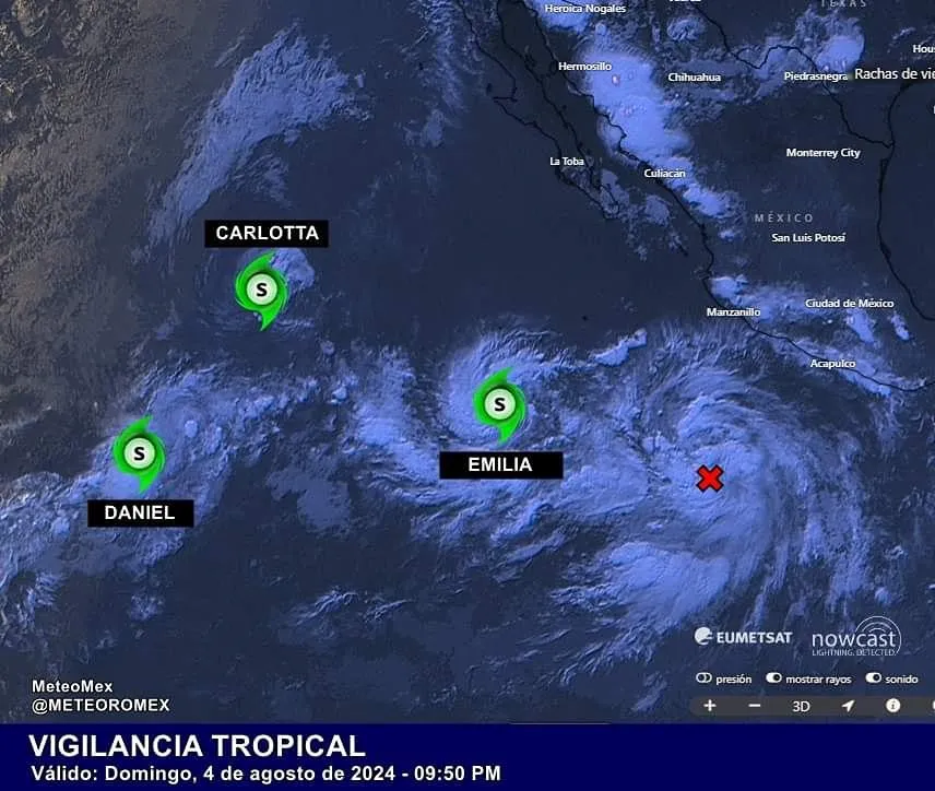 Se forma tormenta tropical Emilia en el Pacífico