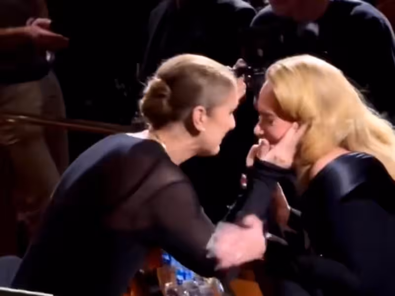 Adele y Celine Dion protagonizan emotivo encuentro en Las Vegas