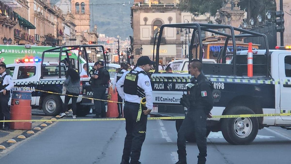 incidente policial en Centro Histórico de Morelia
