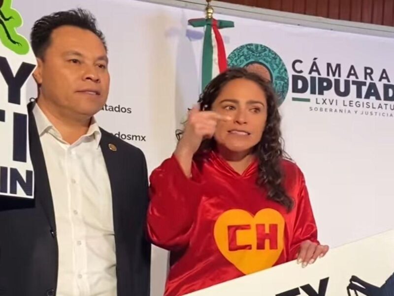 Diputada se viste de 'Chapulín Colorado' para presentar iniciativa de ley anti-Chapulín en cámara de diputados