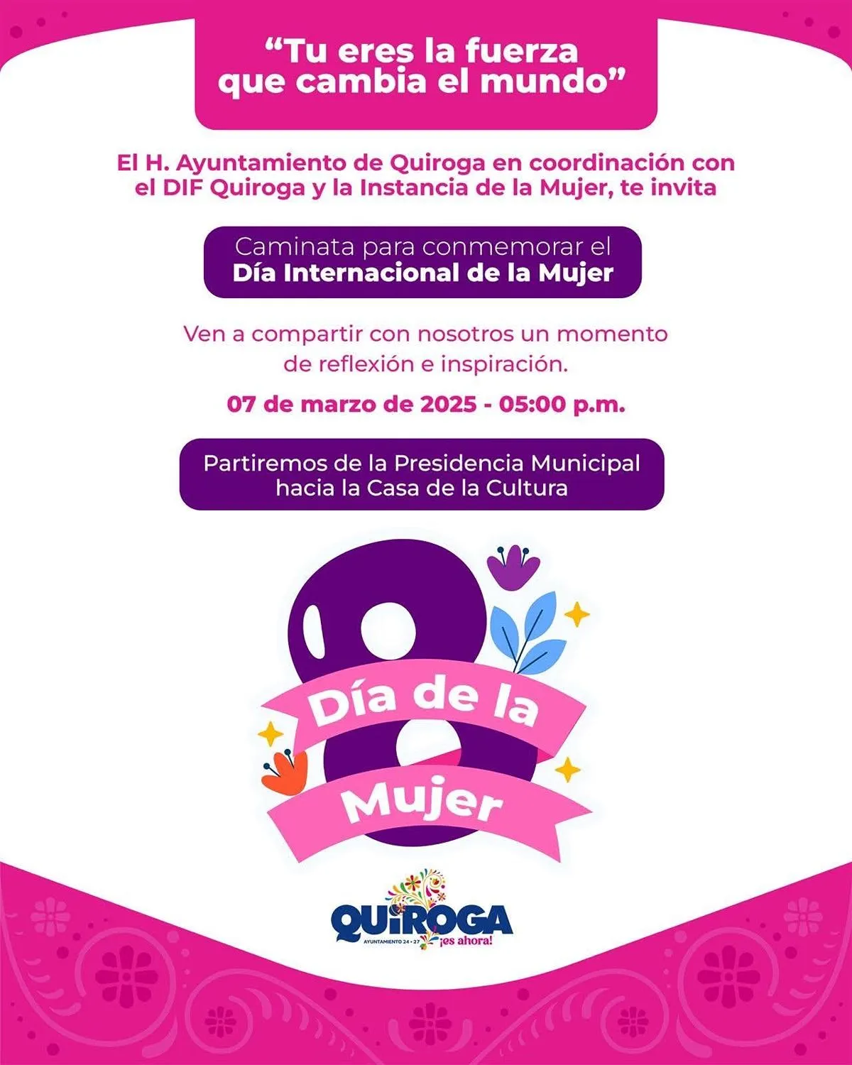 Caminata del Día de la mujer en Quiroga