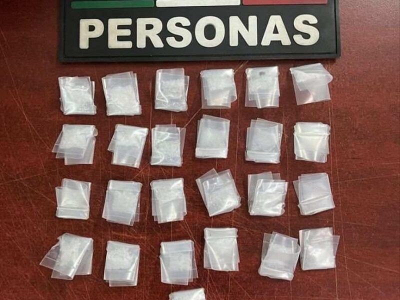 En Morelia, SSP da detención a hombre con 25 dosis de metanfetamina
