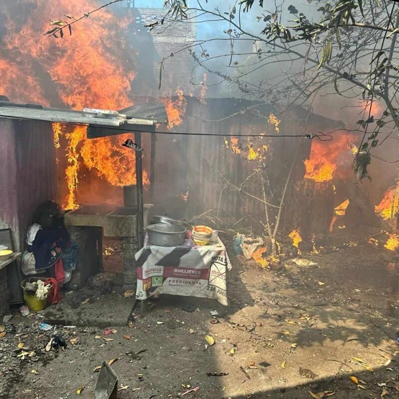 Se registra incendio en vivienda de la Valencia Primera Sección, en Zamora