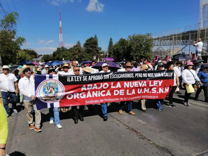 Siguen la ruta contra Ley Orgánica nicolaita; SUEUM y SPUM anuncian megamarcha en Morelia