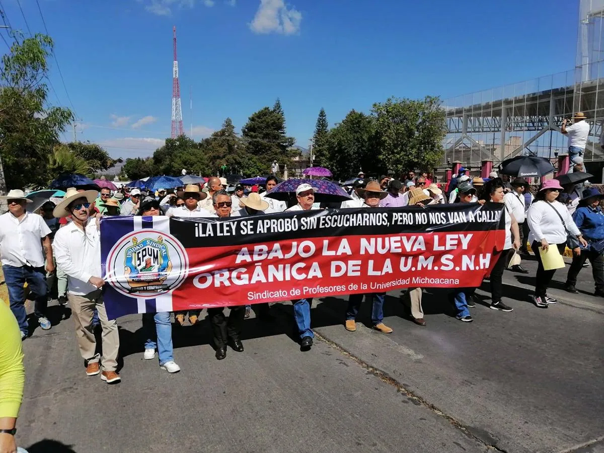 Siguen la ruta contra Ley Orgánica nicolaita; SUEUM y SPUM anuncian megamarcha en Morelia