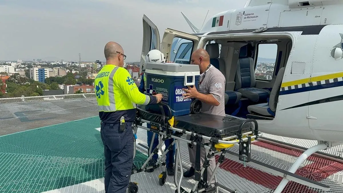 Traslado de órganos en helicóptero desde Michoacán