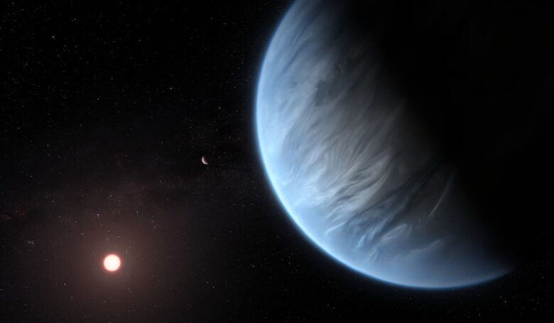 Representación del hallazgo de exoplaneta k2-18b