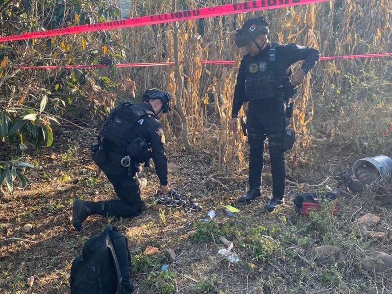 Artefactos explosivos decomisados en Michoacán