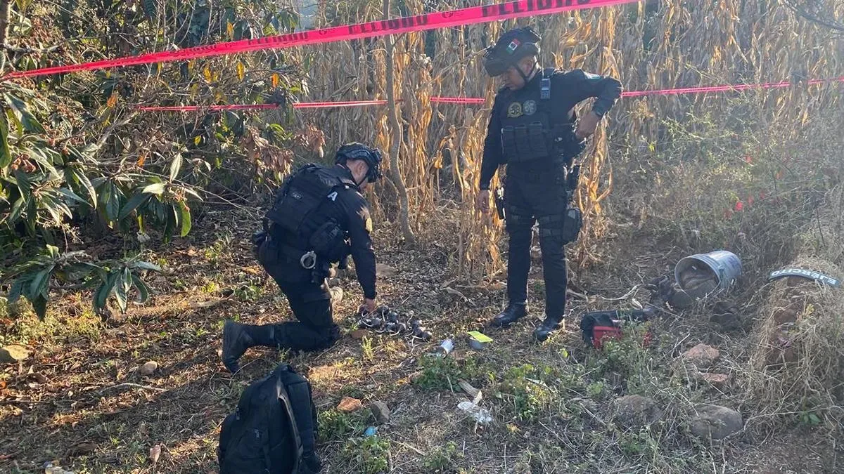 Artefactos explosivos decomisados en Michoacán