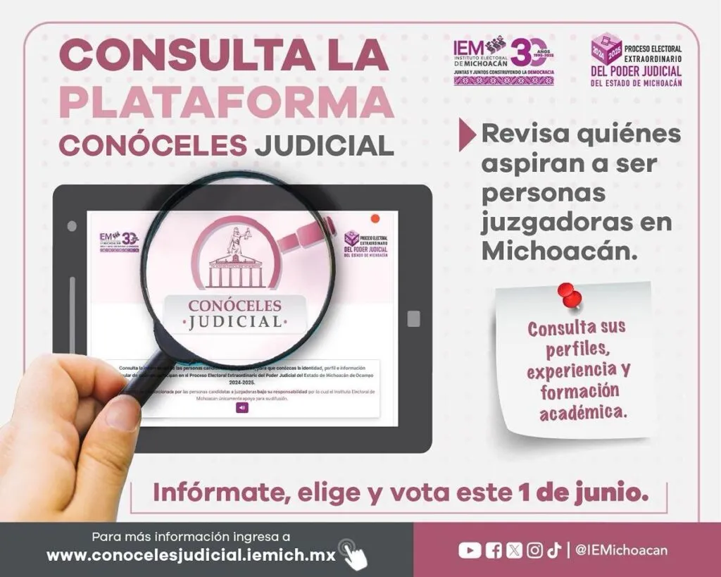 Consulta perfiles candidatos judiciales en Michoacán