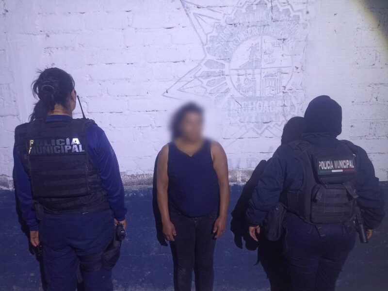 Mujer en posesión droga es detenida por la Policía de Pátzcuaro