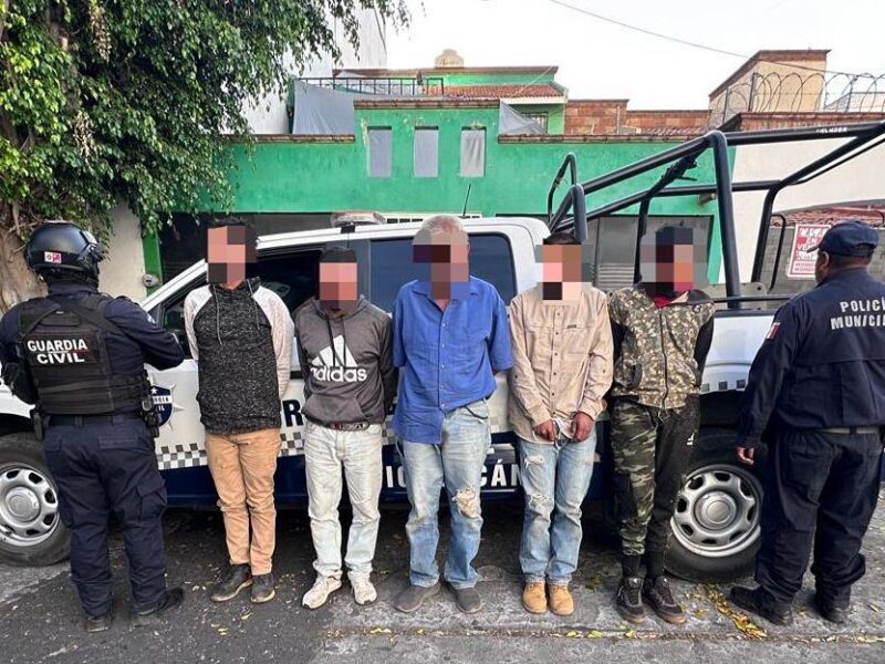 Son detenidos 5 hombres en posesión de armas de fuego en Morelos