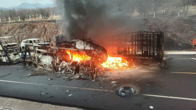 Al menos 8 vehículos particulares fueron consumidos por las llamas tras accidente en Michoacán