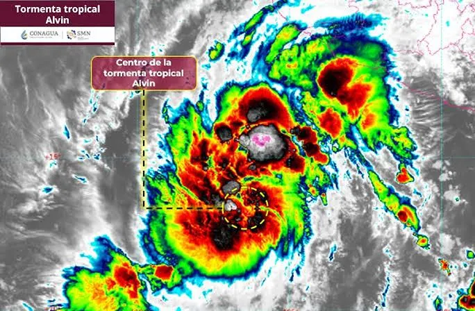 "Alvin" se debilita y se convierte en un ciclón post-tropical; provocará lluvias fuertes en cinco entidades-1
