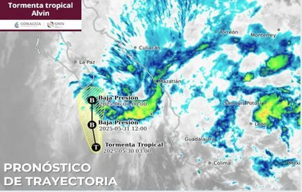 "Alvin" se debilita y se convierte en un ciclón post-tropical; provocará lluvias fuertes en cinco entidades-2