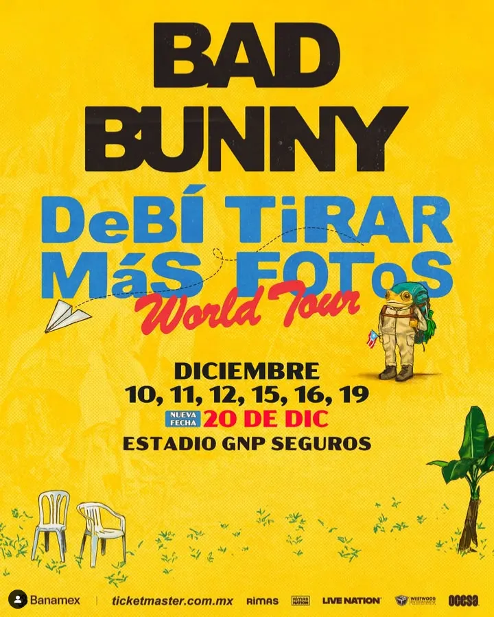 ¡Bad Bunny sigue tirando fotos! Suma un nuevo show en México… hasta el momento son 7 confirmados-1