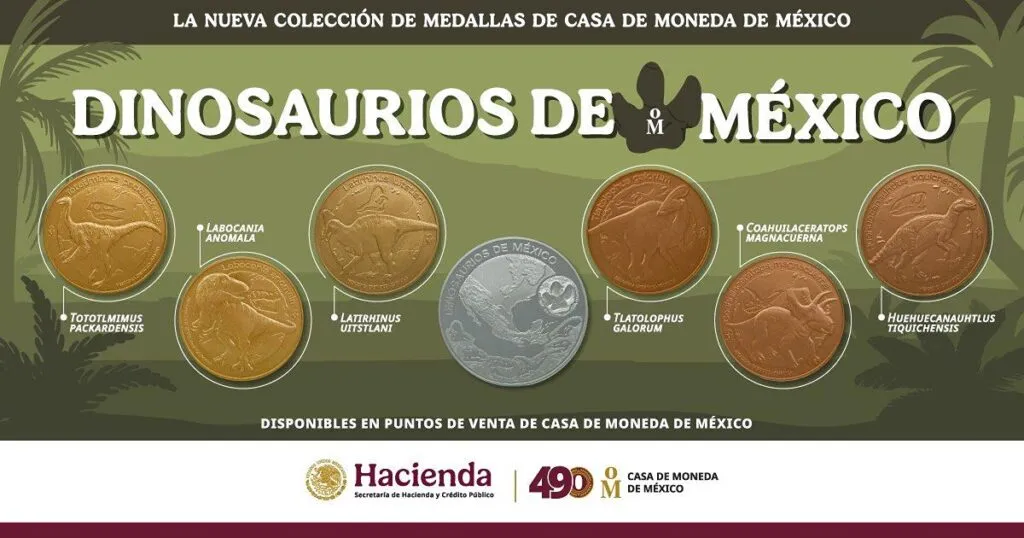 Casa de Moneda lanzó una nueva colección de medallas inspirada en los dinosaurios de México-1