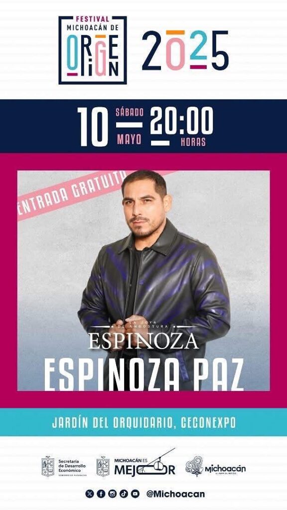 ¡Concierto gratis para mamá! Espinoza Paz llega mañana al Festival de Origen-1