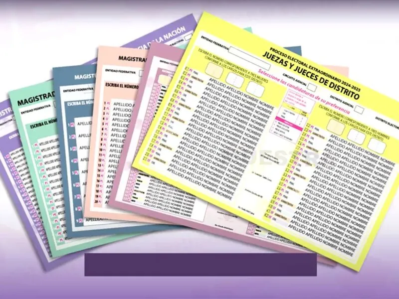 De seis colores, las boletas electorales para la elección del Poder Judicial Federal