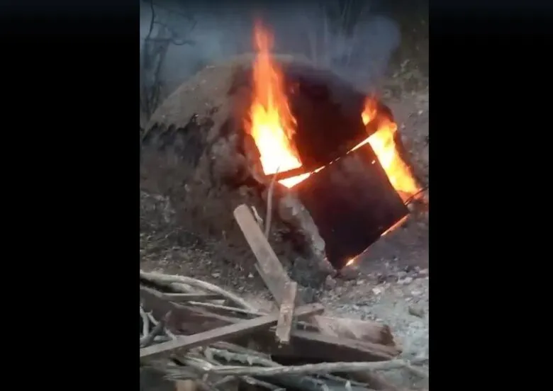 Horno usado por CJNG Michoacán
