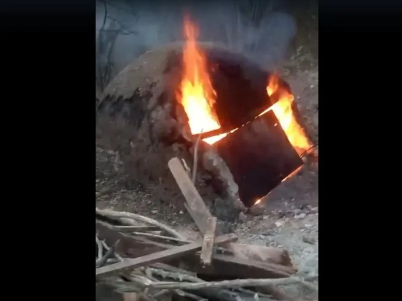 Horno usado por CJNG Michoacán