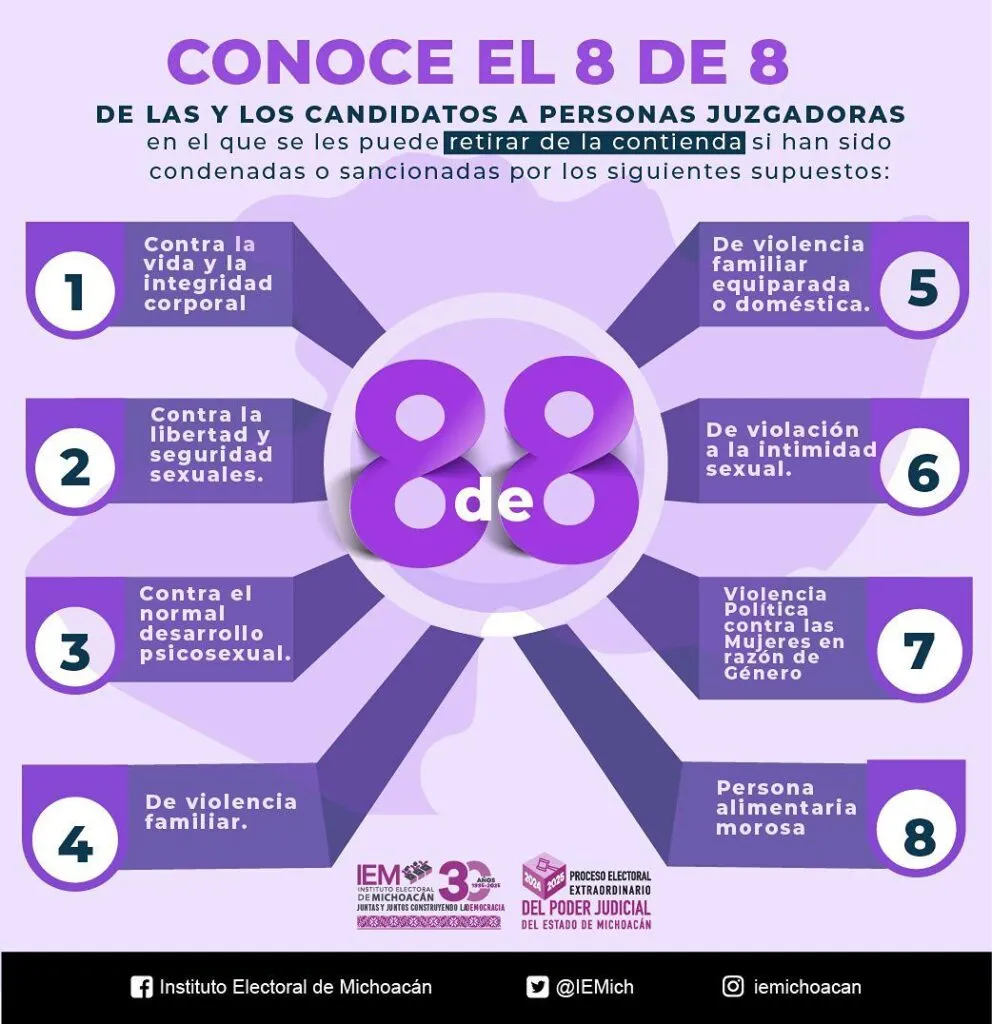 IEM aprueba procedimiento “8 de 8 contra la violencia” para verificar elegibilidad de candidaturas judiciales-1