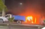 Incendio de taxi moviliza a cuerpos de emergencia en Apatzingán