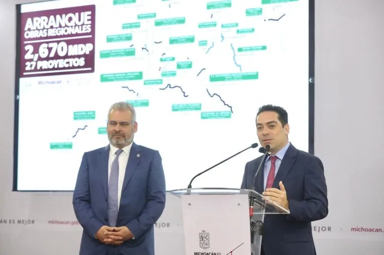Inversión en obras carreteras en Michoacán 2025