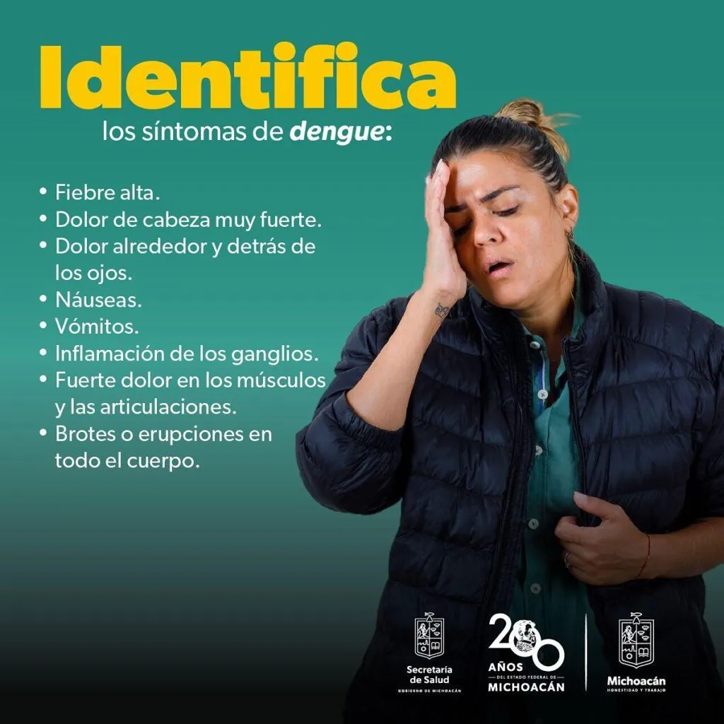 Lista de síntomas para identificar dengue