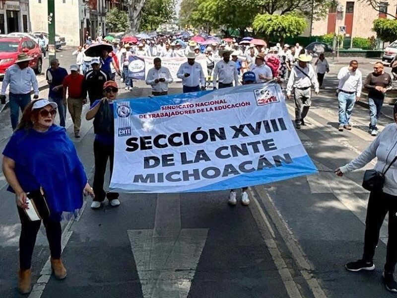 Miércoles: marcha, paro de labores y otro plantón del magisterio en Morelia 1
