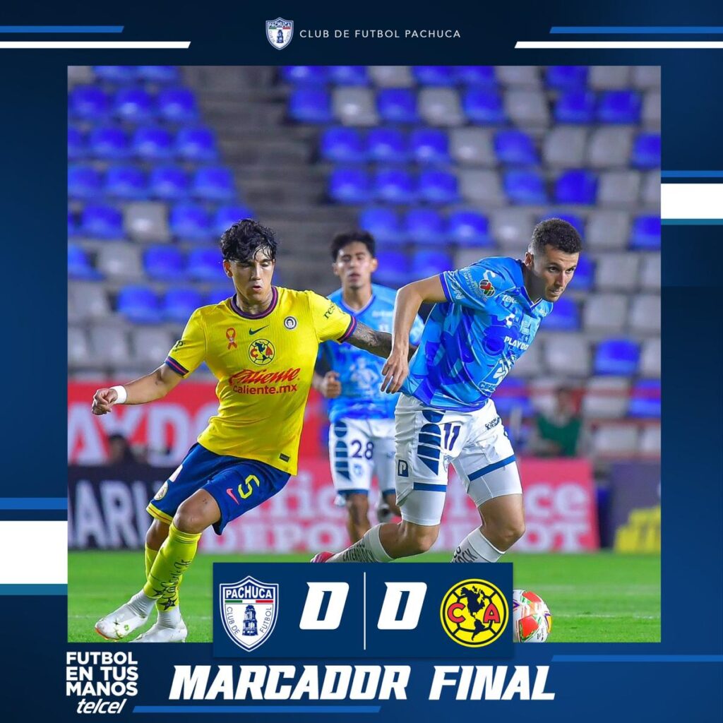 Pachuca y América no se hace daño al firmar un decepcionante 0-0-1
